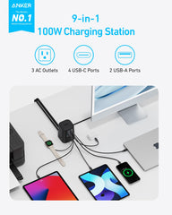 Anker close-up of USB-C and USB-A ports highlighting fast-charging capability