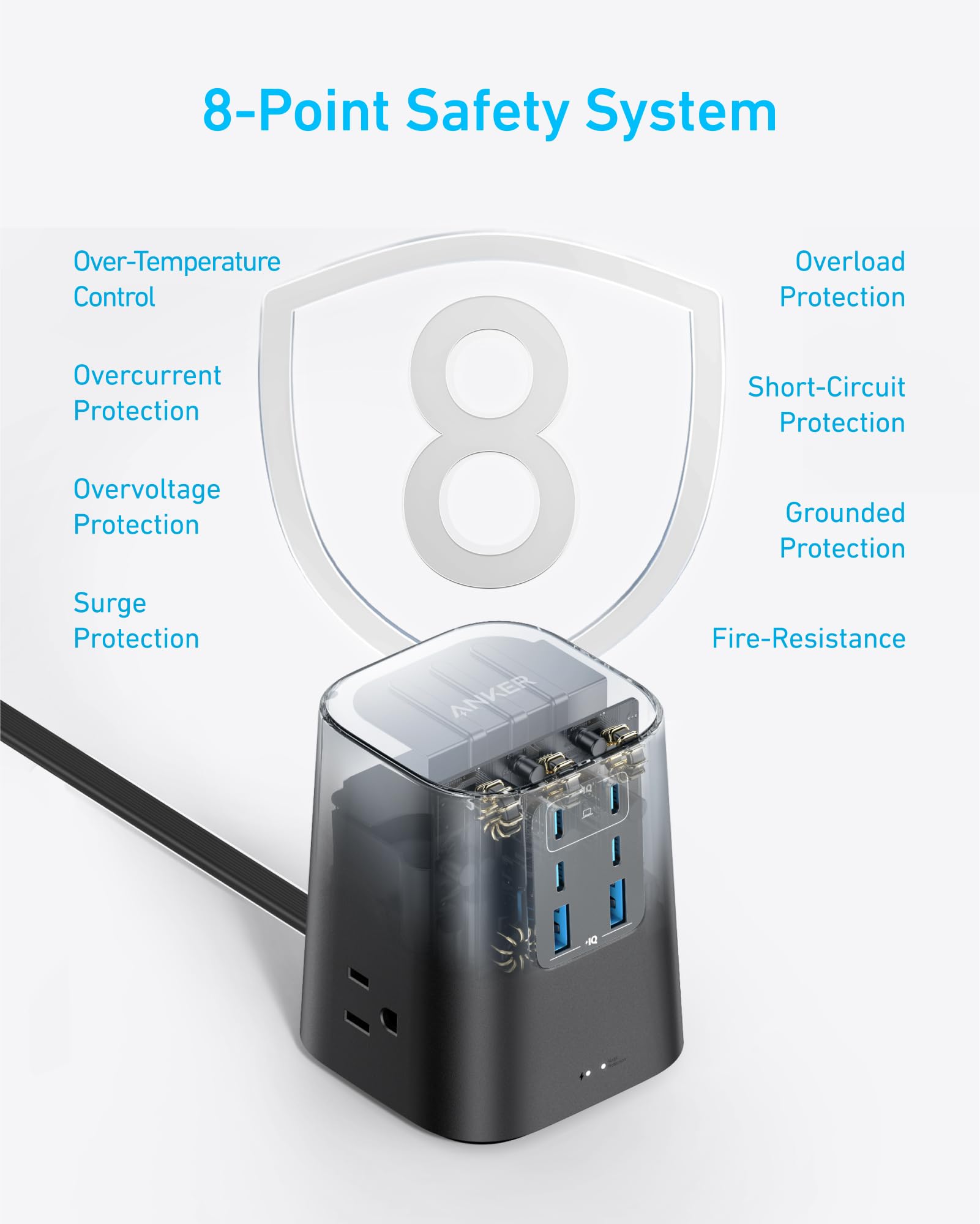 Anker charger beside a 500ml bottle showing compact weight and portable size
