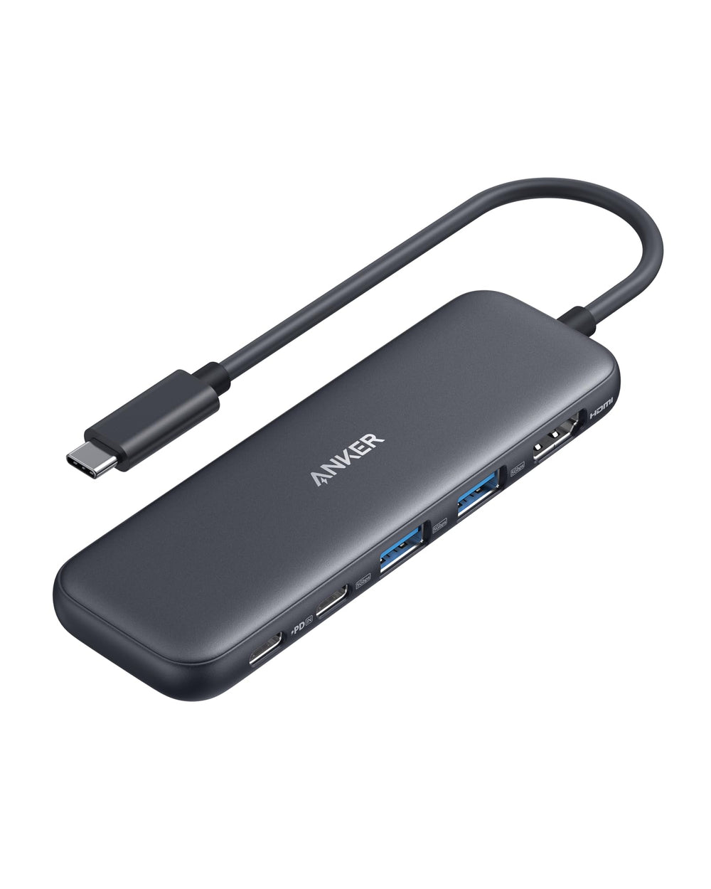 Anker hub aluminum texture detail highlighting build quality and heat dispersion