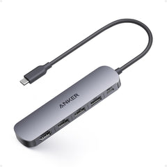 Anker close-up of USB-C power input highlighting 90W pass-through charging