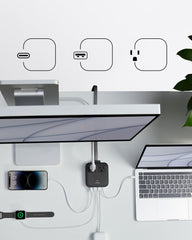 Anker Nano powering a laptop and phone simultaneously for travel convenience