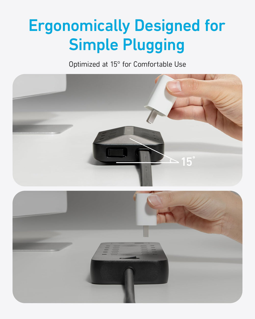 Anker folded storage view showing slim, foldable body for tidy organization