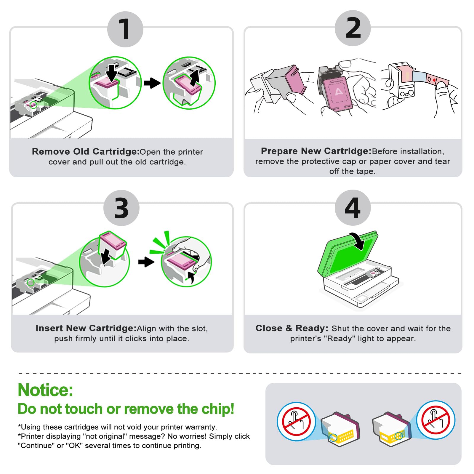 Ankink cartridge installed in printer slot illustrating quick swap and secure fit