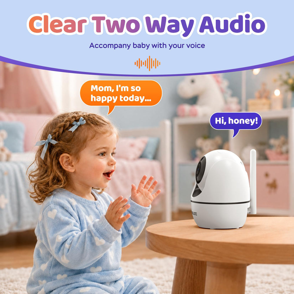 ANMEATE control panel demonstrating lullaby and two‑way talk for soothing remotely
