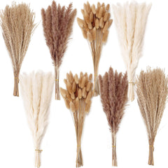 ANPROOR front view of full pampas bouquet showing natural tones and volume benefit