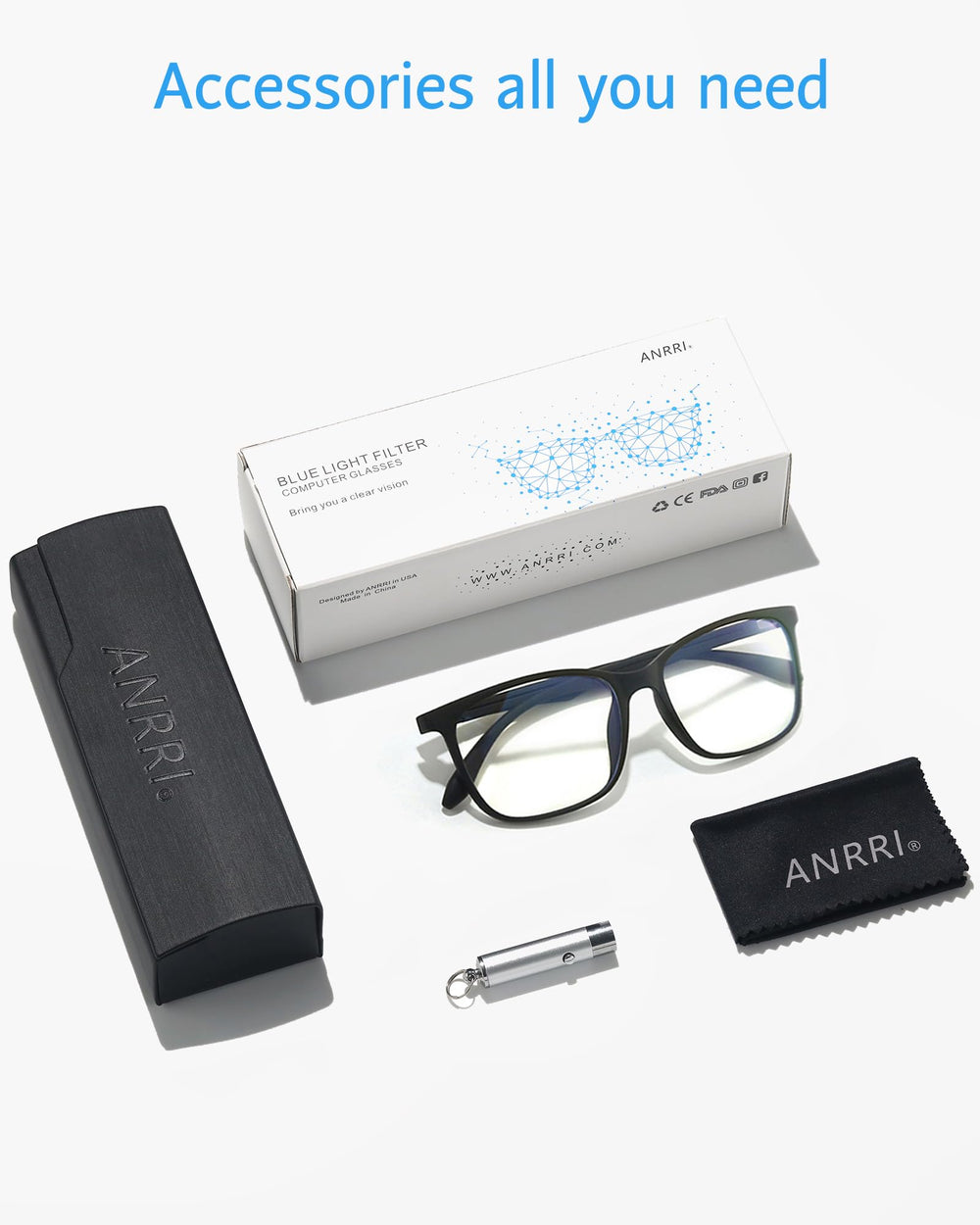 ANRRI packaging and included accessories for simple protection