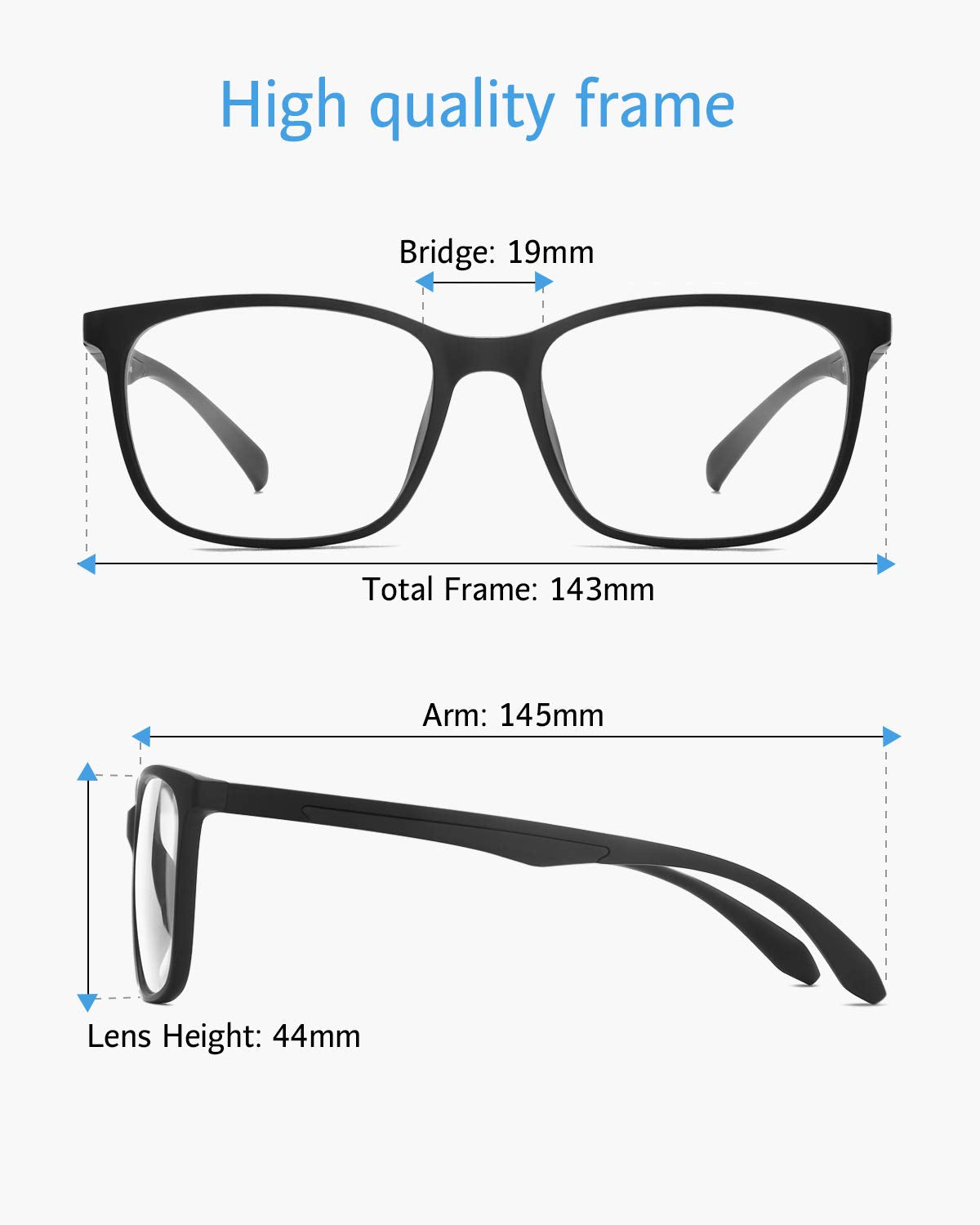 ANRRI glasses next to phone and notebook to show true scale
