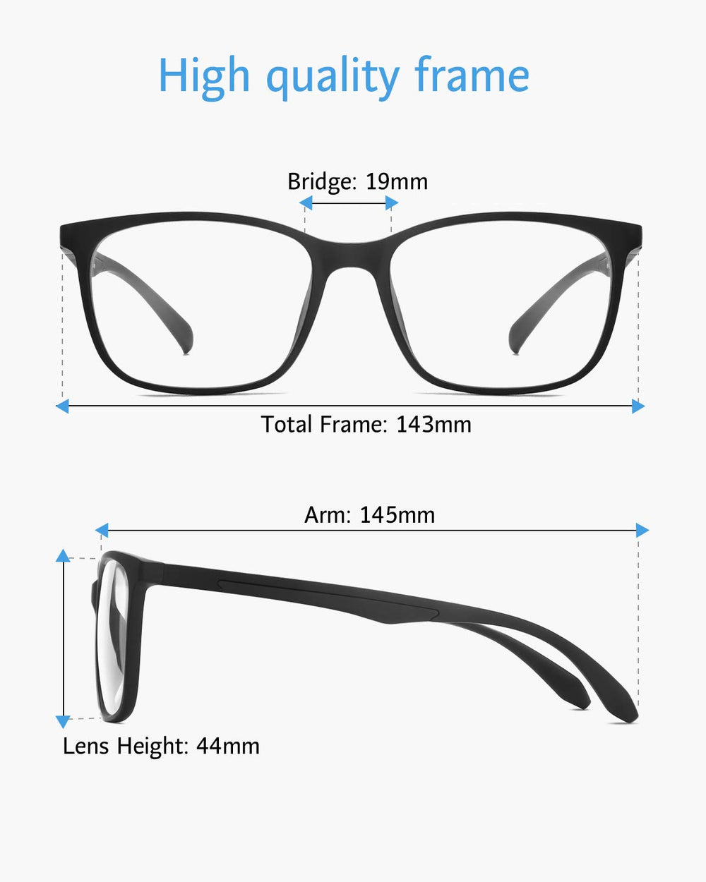 ANRRI glasses next to phone and notebook to show true scale