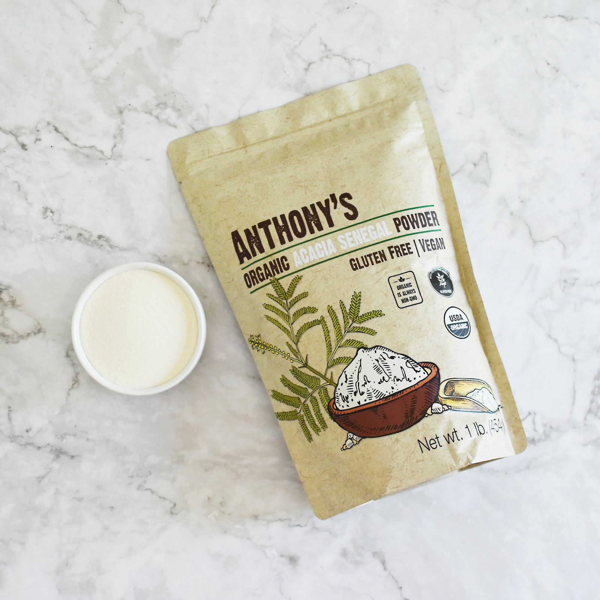 Anthony's product label and certifications highlighting organic credibility