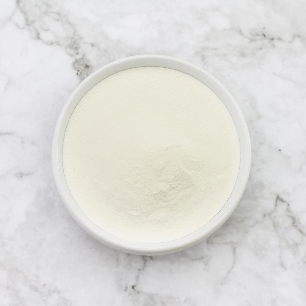 Rehydrated Anthony's butter powder spread on toast demonstrating buttery flavor restoration