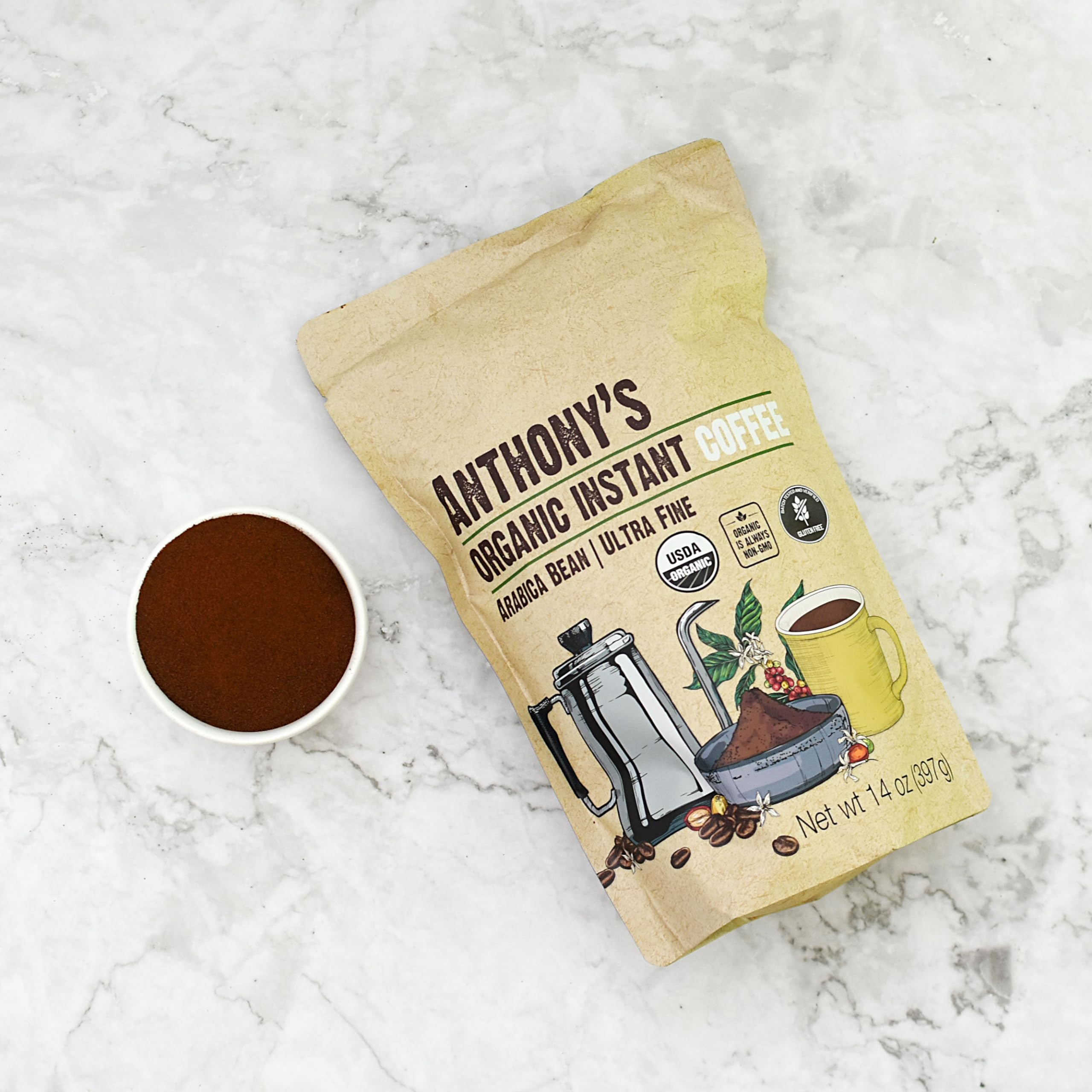Anthony's coffee served in a kitchen lifestyle setting highlighting easy everyday use