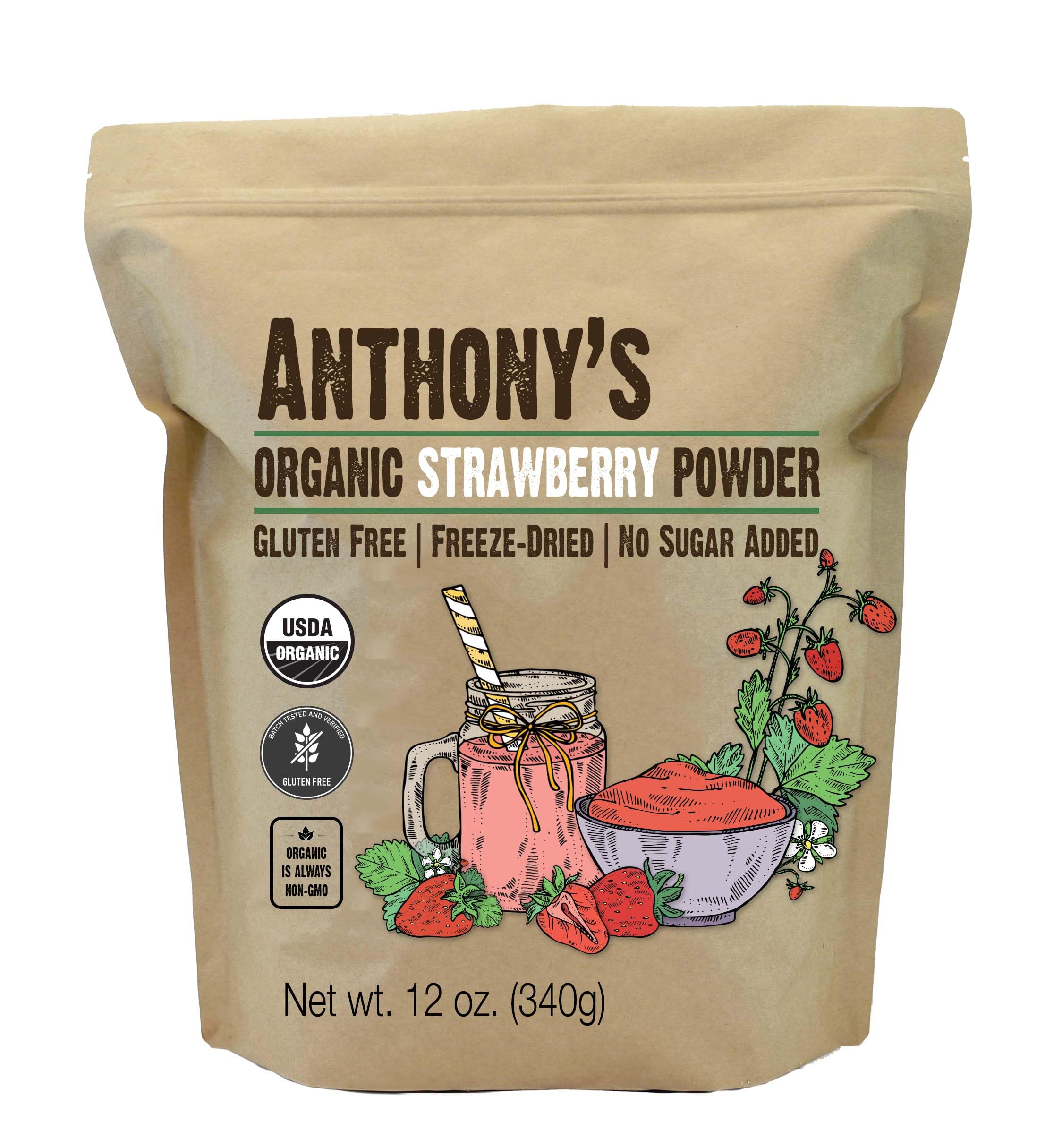 Anthony's front pouch showing label and 12 oz size for easy identification and storage