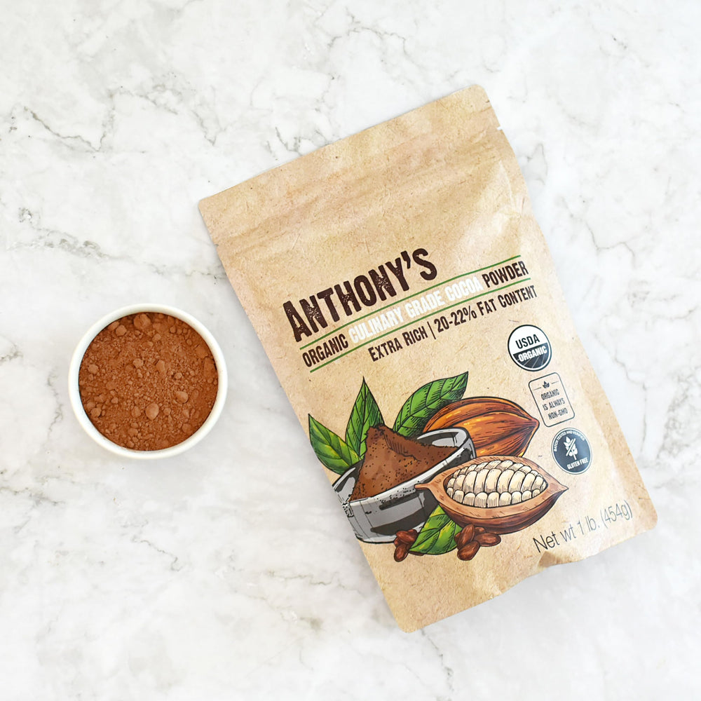 Hand holding Anthony's 1 lb bag for size and scale reference