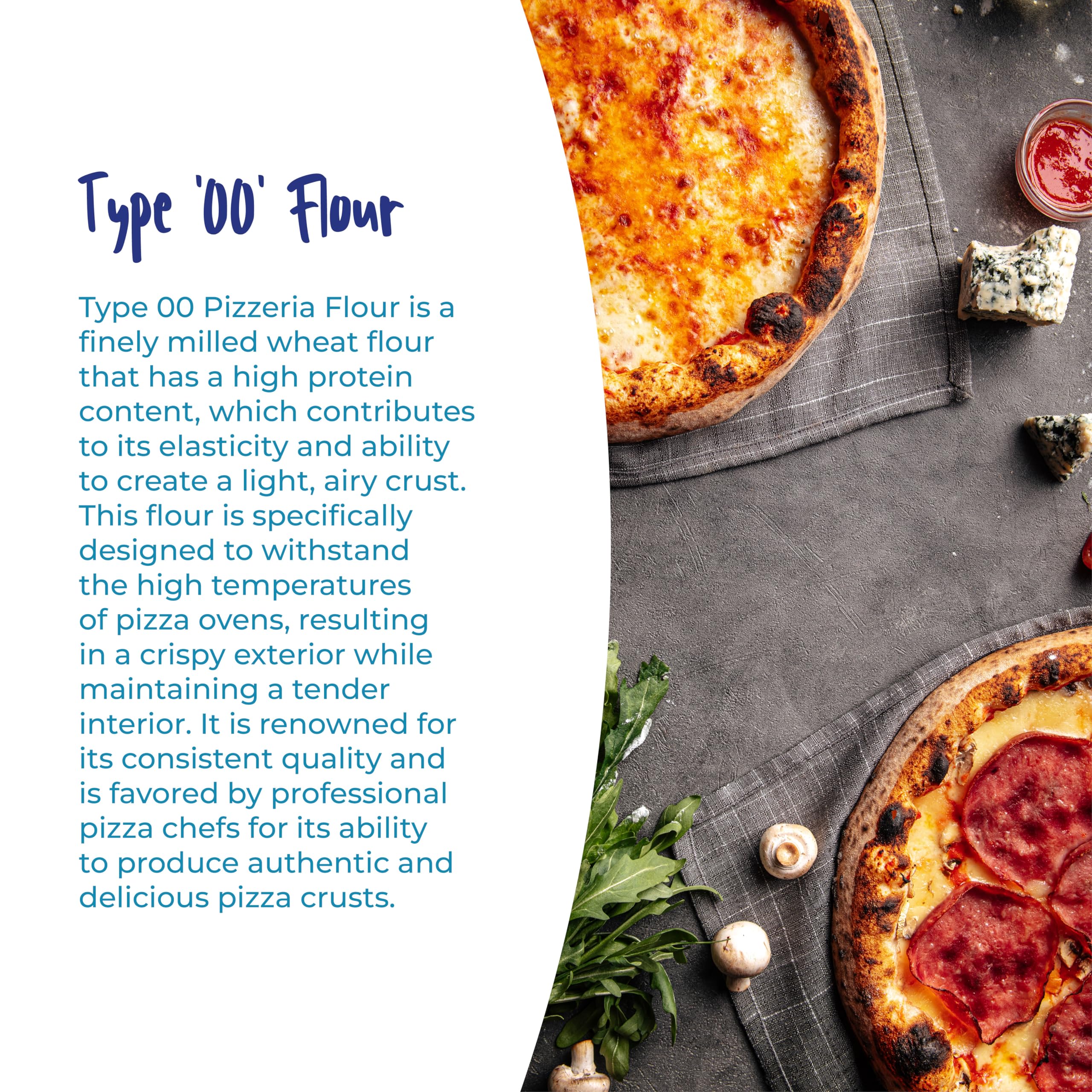 Antimo Caputo baked pizza top view showing leopard spotting and authentic Neapolitan result