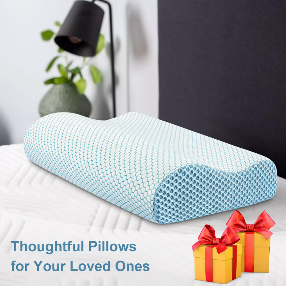 Anvo pillow supporting a back sleeper for improved head alignment