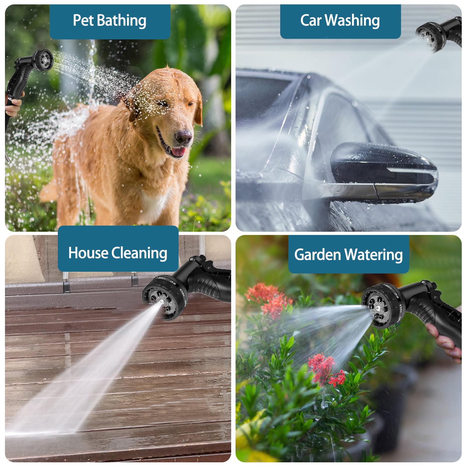 AnyEasy in use watering garden demonstrating reliable flow and ease of use benefit
