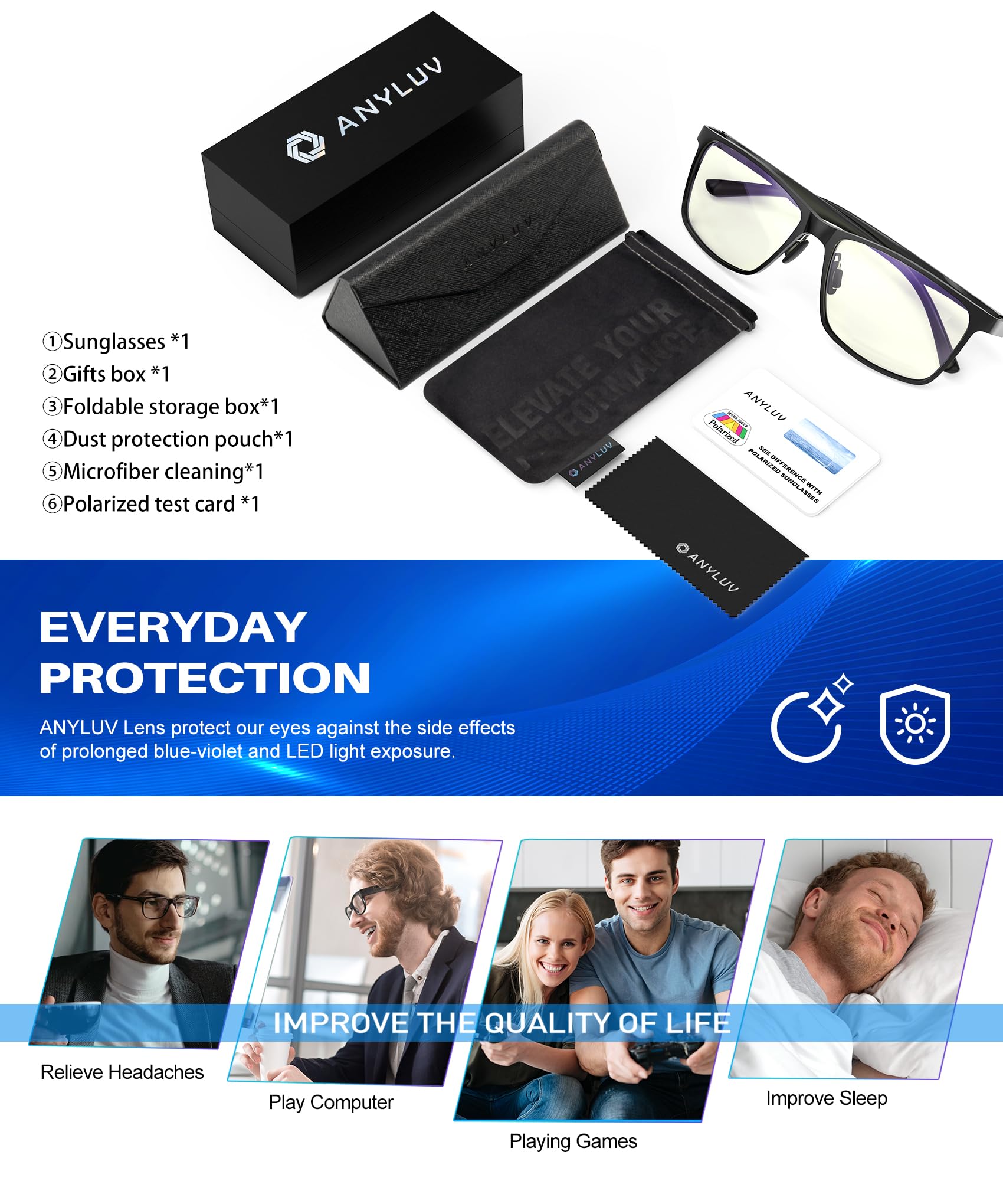 ANYLUV glasses on desk with coffee, stylish protection for screen time