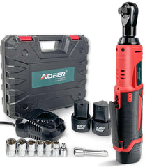 AOBEN cordless ratchet front view showing compact head and ergonomic grip for control