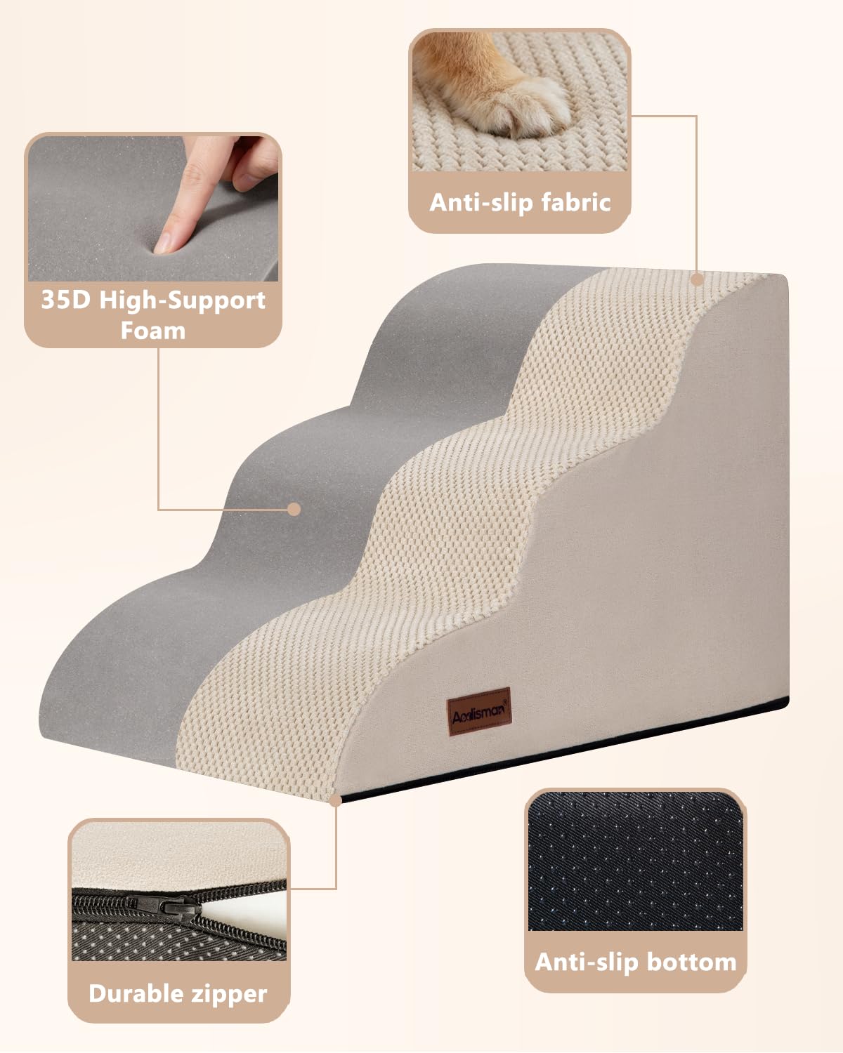 aodisman label and foam core showing 35D density support feature