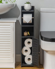AOJEZOR detail of middle tiers storing four mega toilet paper rolls for clutter control