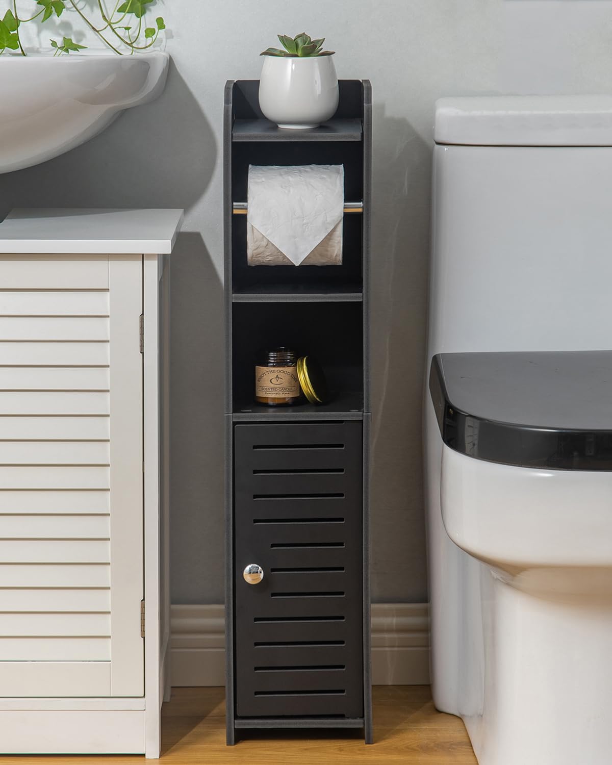 AOJEZOR close-up of top shelf holding phone and glasses for convenient reach