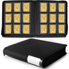 Aokna binder front view shows sleek black PU leather and durable protection