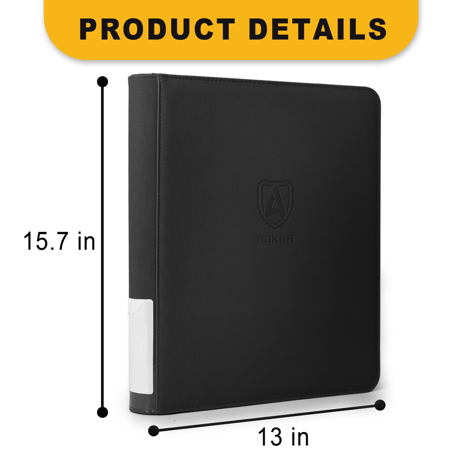 Aokna binder open with double-sided pages displaying organized toploader cards