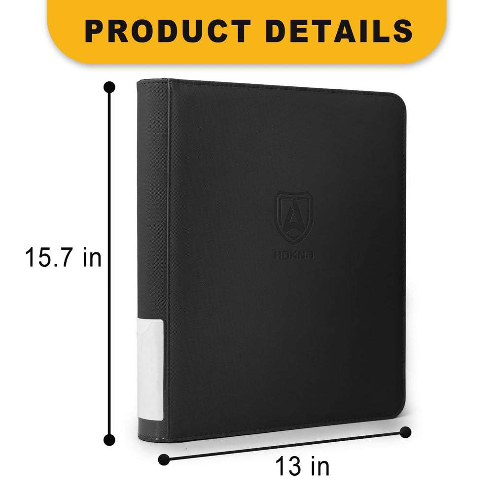 Aokna binder open with double-sided pages displaying organized toploader cards