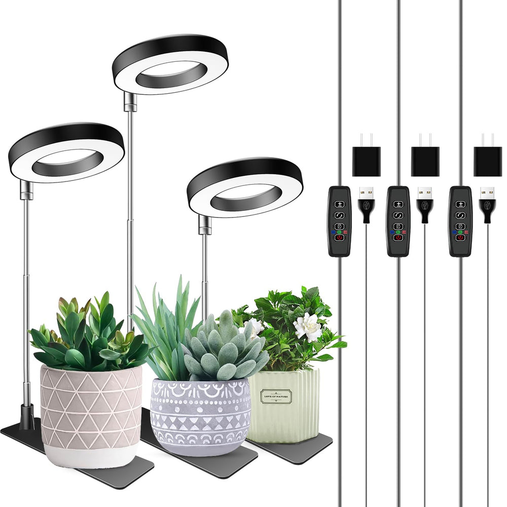 Aokrean front view with pot showing sleek lamp and plant benefit increased growth