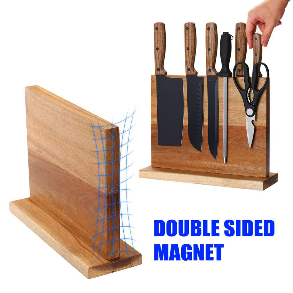 Aomiesen side view showing double-sided magnets holding multiple knives securely