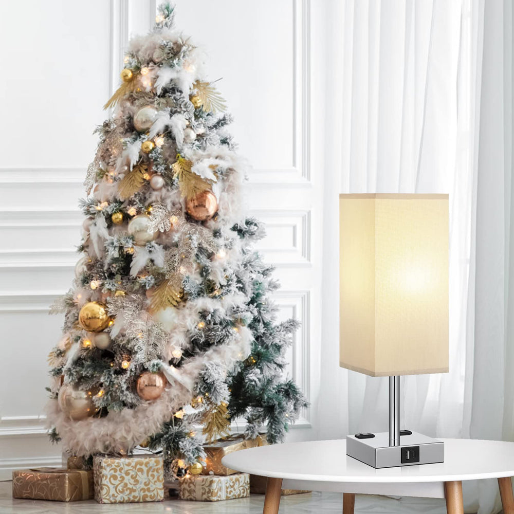 aooshine lamp in bedroom lifestyle scene creating cozy ambient lighting and charging