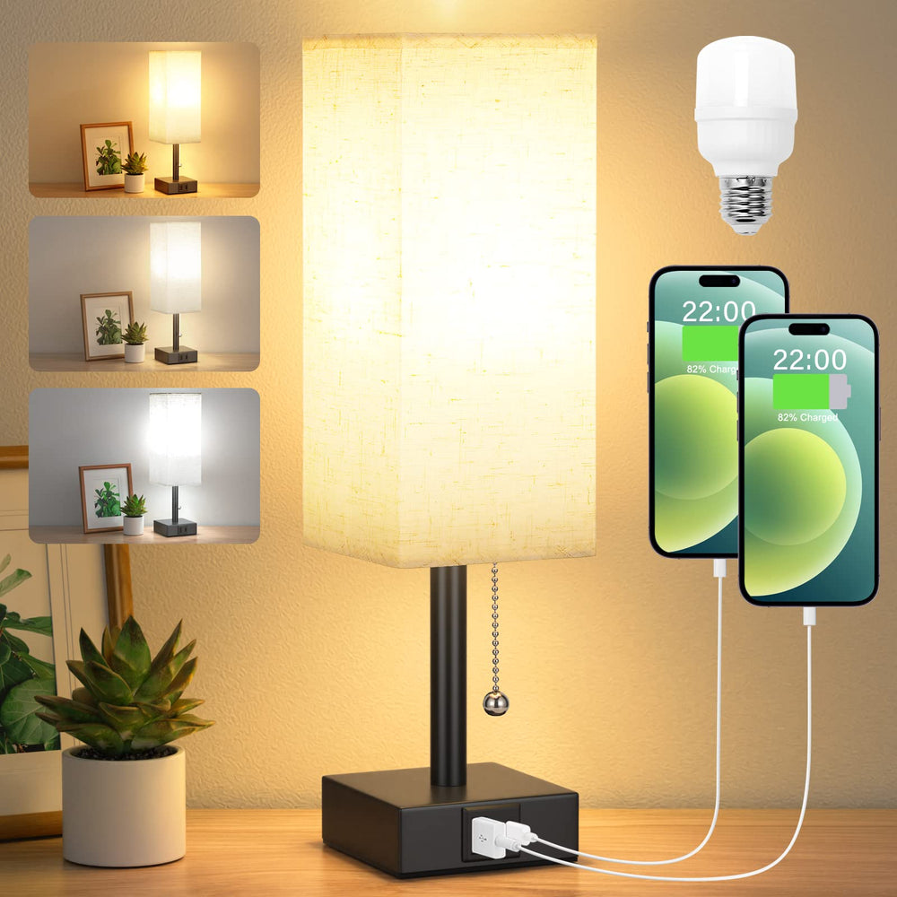 aooshine front view bedside lamp showing compact silhouette and soft glow