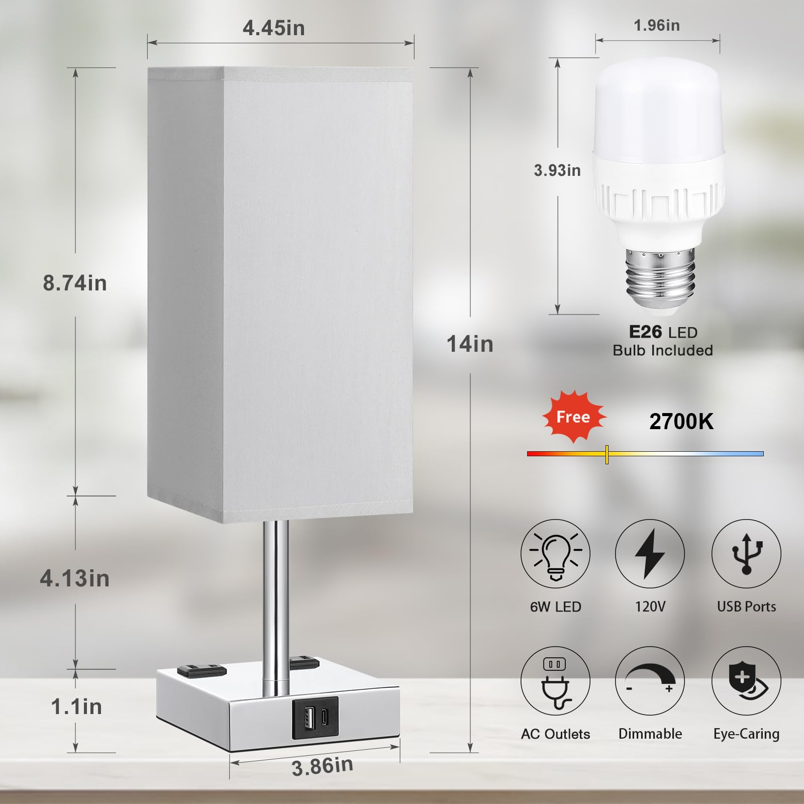 aooshine included E26 LED bulb displayed to show warm 3000K light ready to use