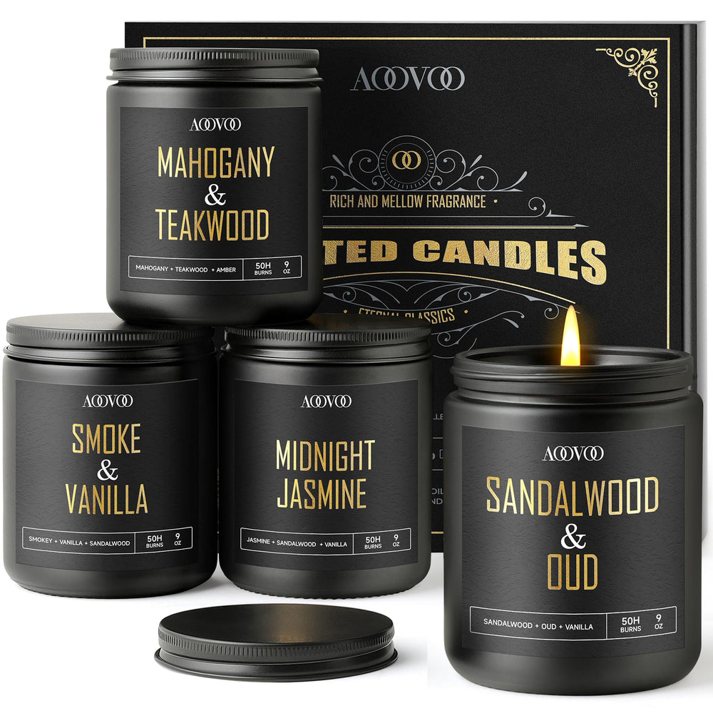AOOVOO black jar front view showing elegant packaging and instant decor upgrade
