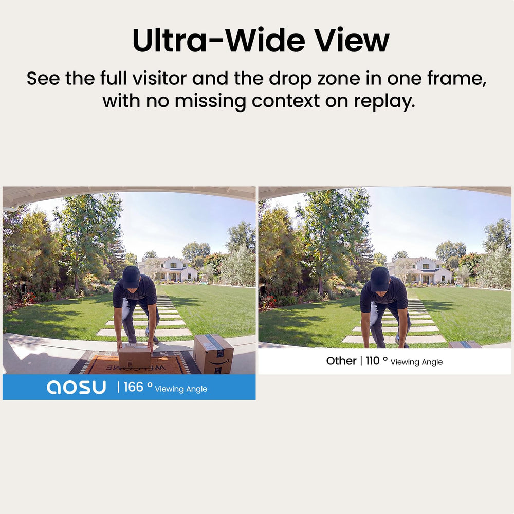 aosu in-use with homeowner speaking via two-way audio for instant communication