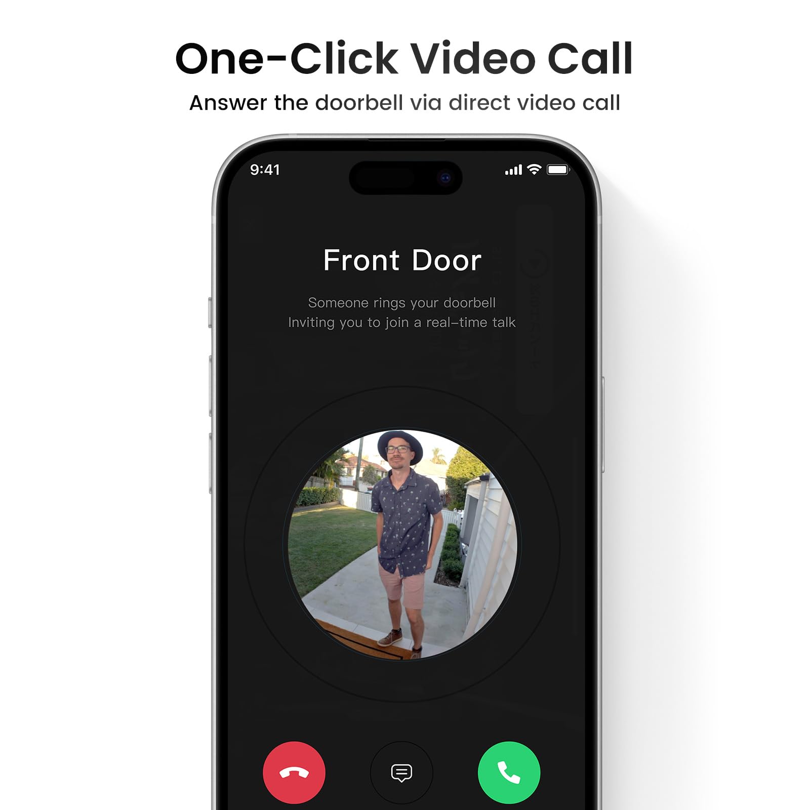 aosu doorbell mounted on porch capturing delivery area, full-door coverage benefit