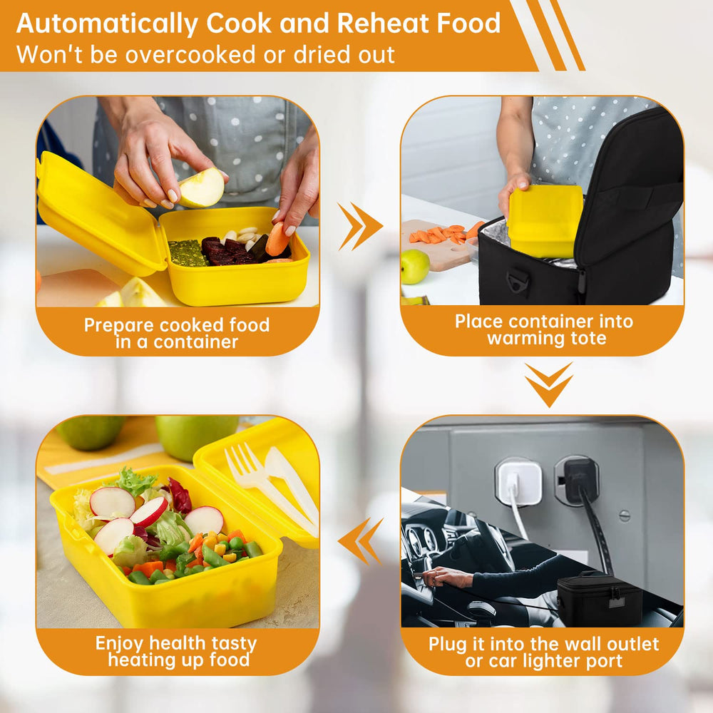 Aotto lifestyle commute lunch scene with warm meal ready during travel