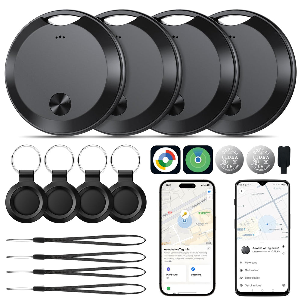 aowoka air tracker front packaging shows 4-pack and benefits