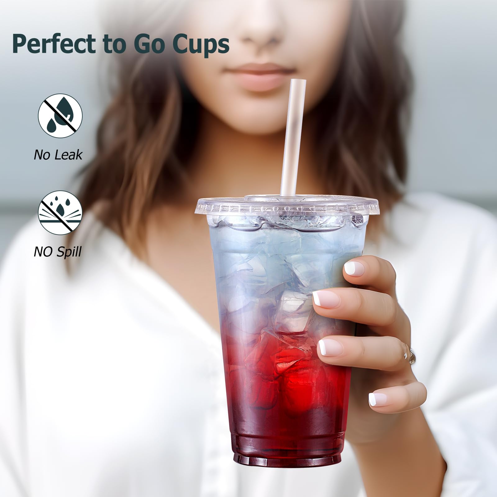 AOZITA 16oz cup filled with iced coffee showing attractive presentation benefit