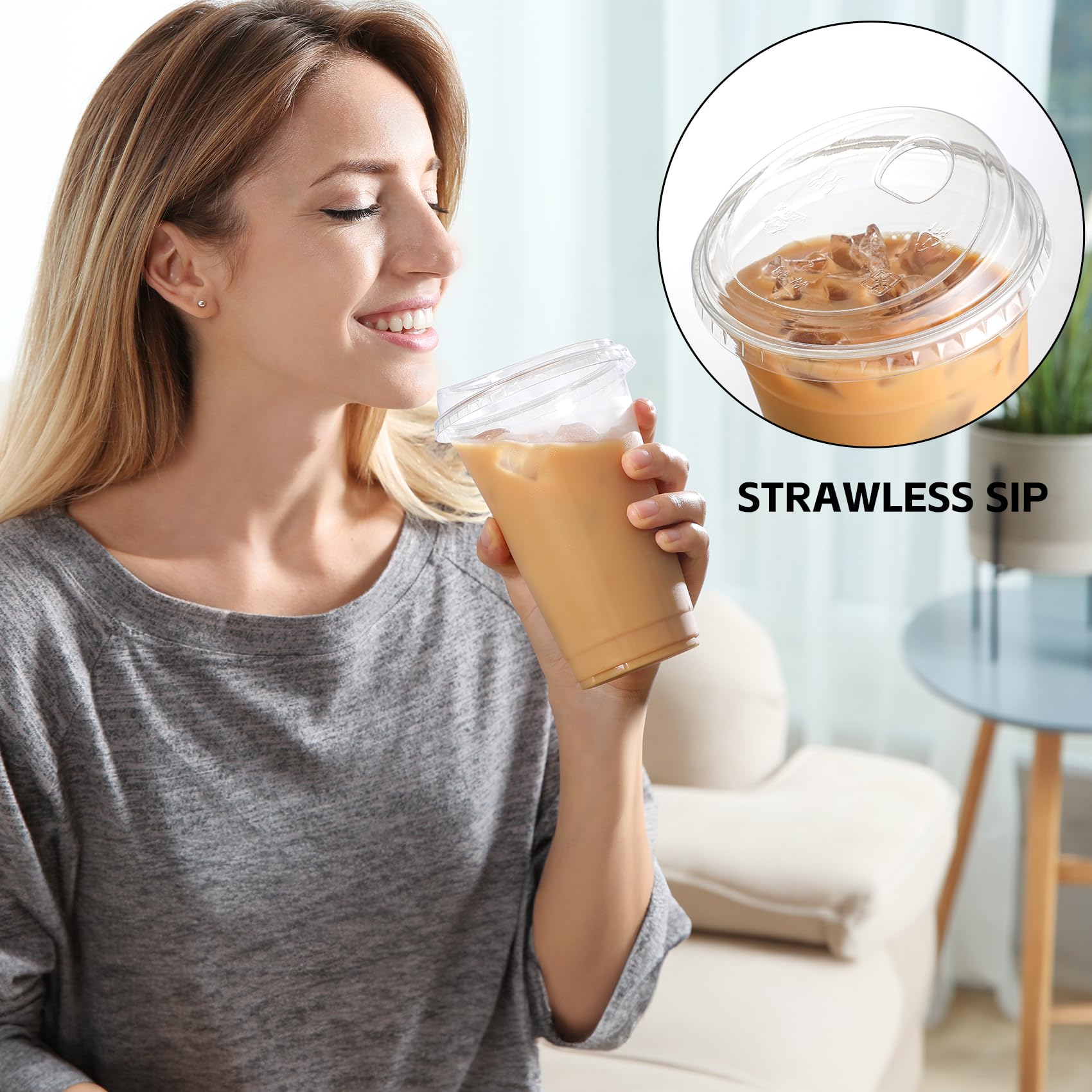AOZITA cup filled with iced coffee demonstrating clarity and large 24 oz capacity