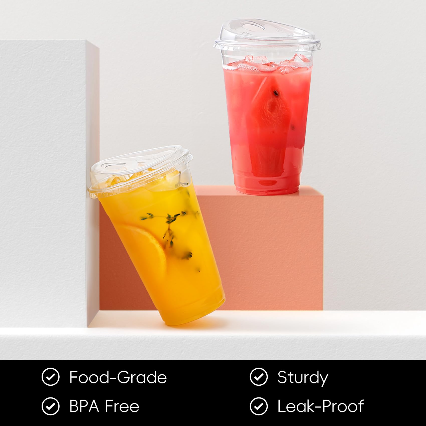 AOZITA thick plastic clarity close-up showing durable, crack-resistant cup