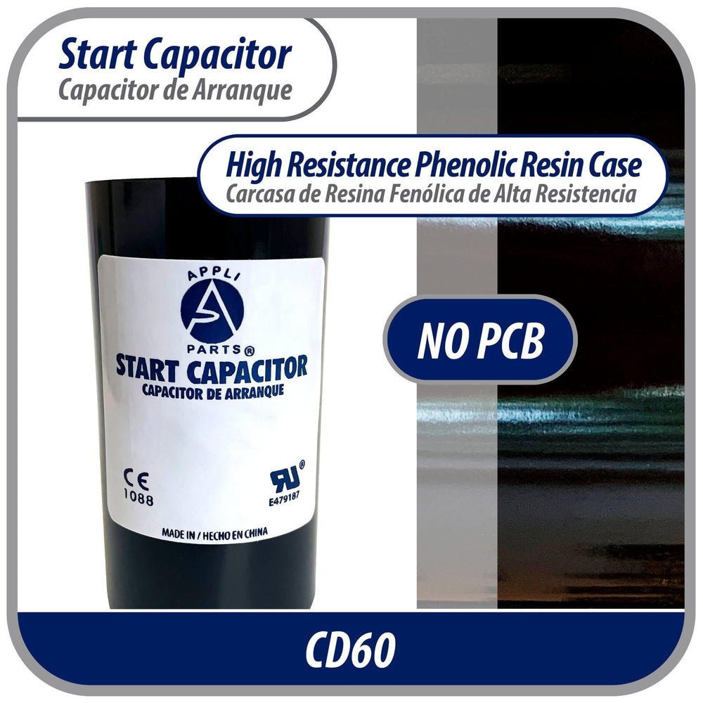 AP APPLI PARTS capacitor next to ruler showing compact size benefit