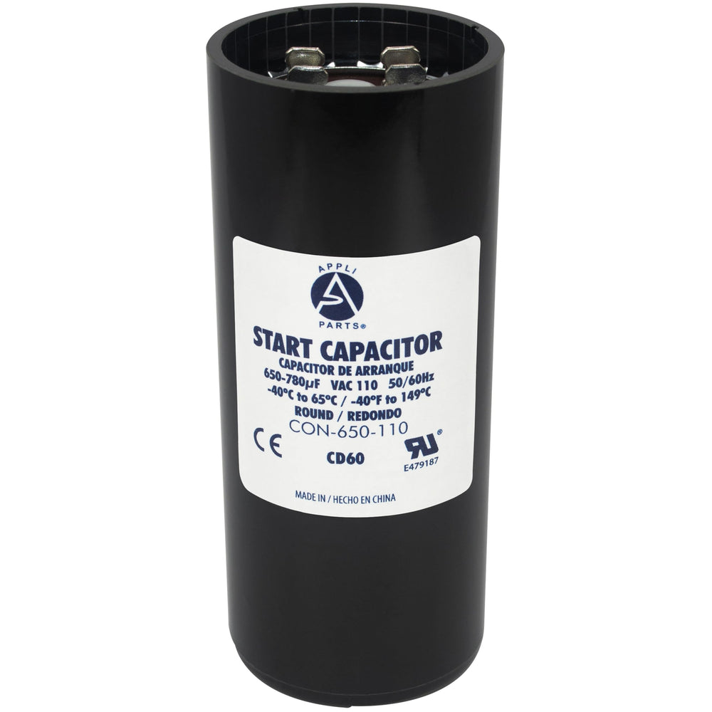 AP APPLI PARTS front label showing capacitance and voltage for easy identification