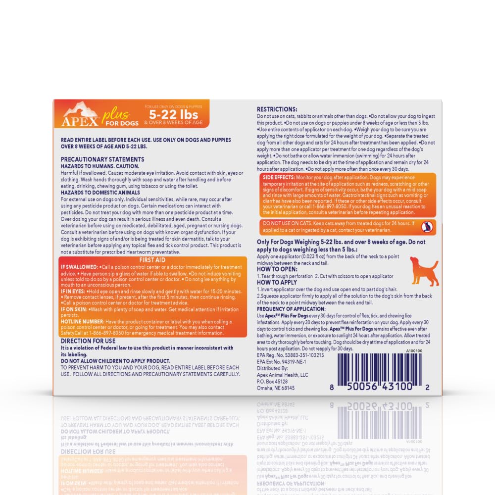 APEX ANIMAL HEALTH three tubes laid out to show one-month doses for a three-month supply