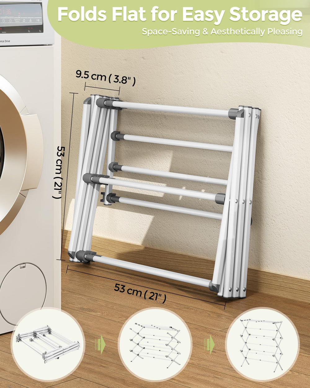 APEXCHASER full-size in use with towels and shirts maximizing drying space benefit