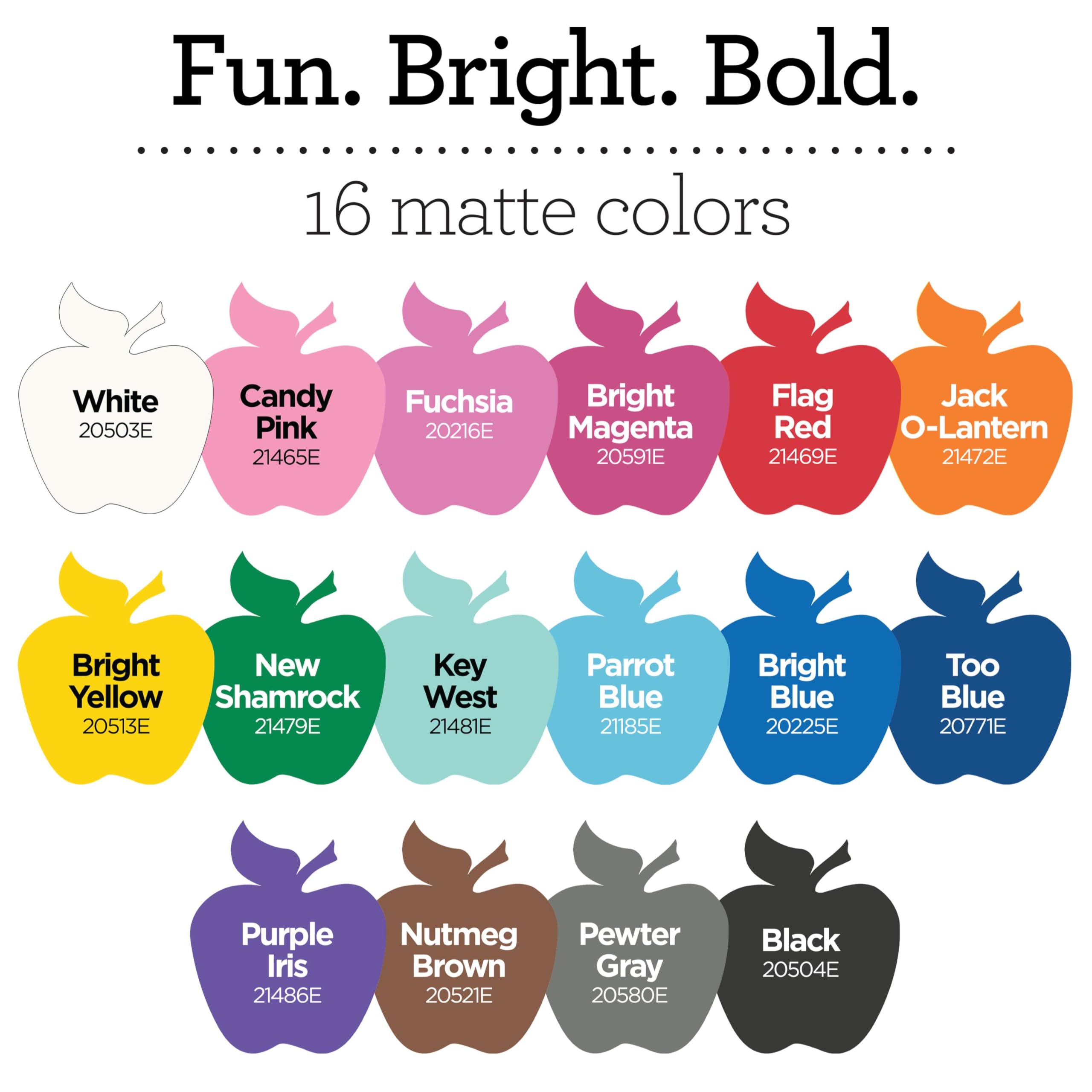 Apple Barrel color array flat lay displaying vibrant shades for quick selection