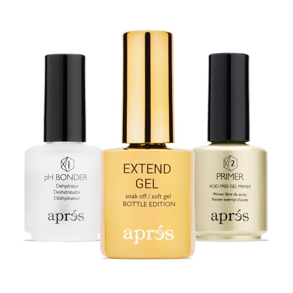 APRÉS Extend Gel front bottle showing product and professional result