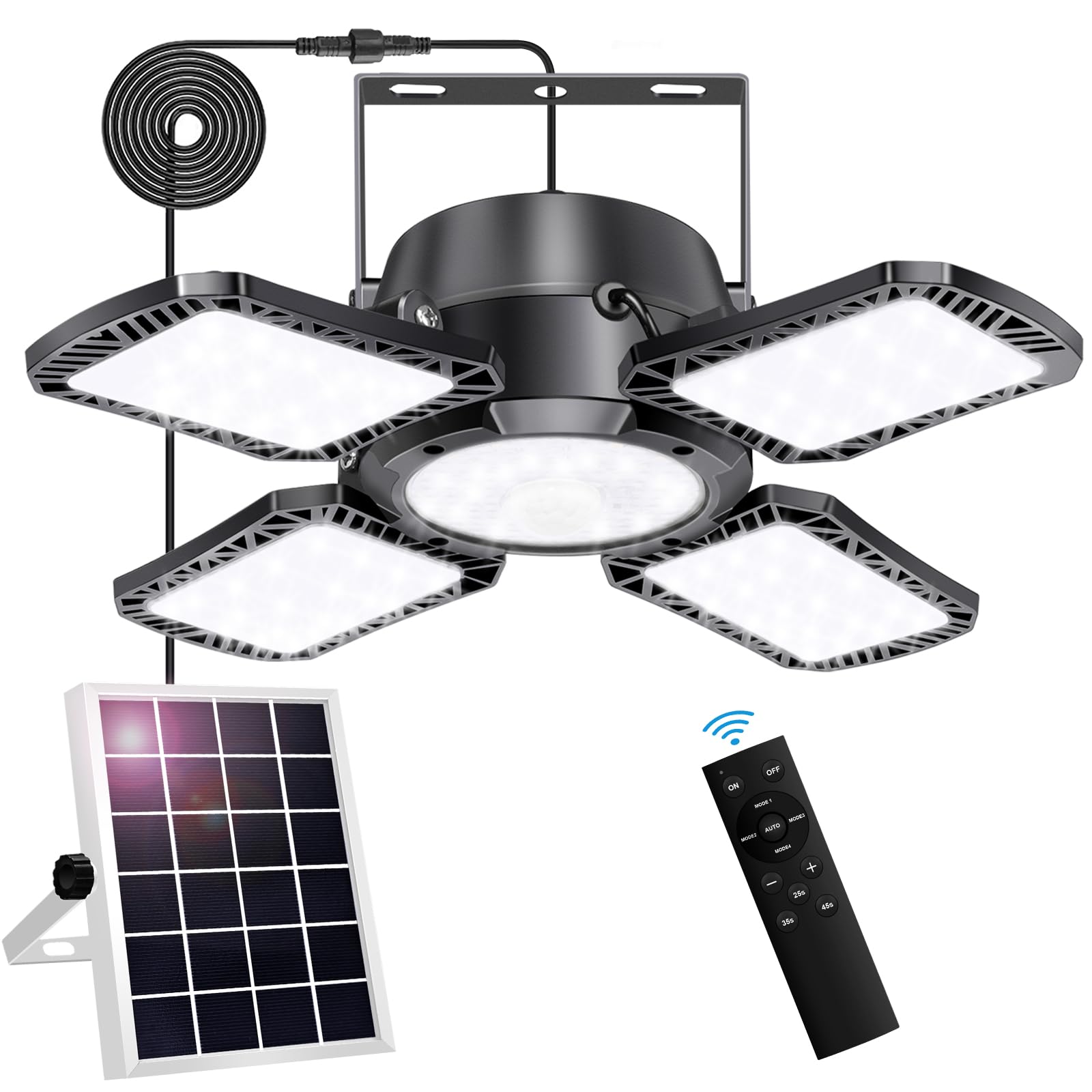 Aqonsie front pendant light showing lamp shape and wide-area brightness benefit