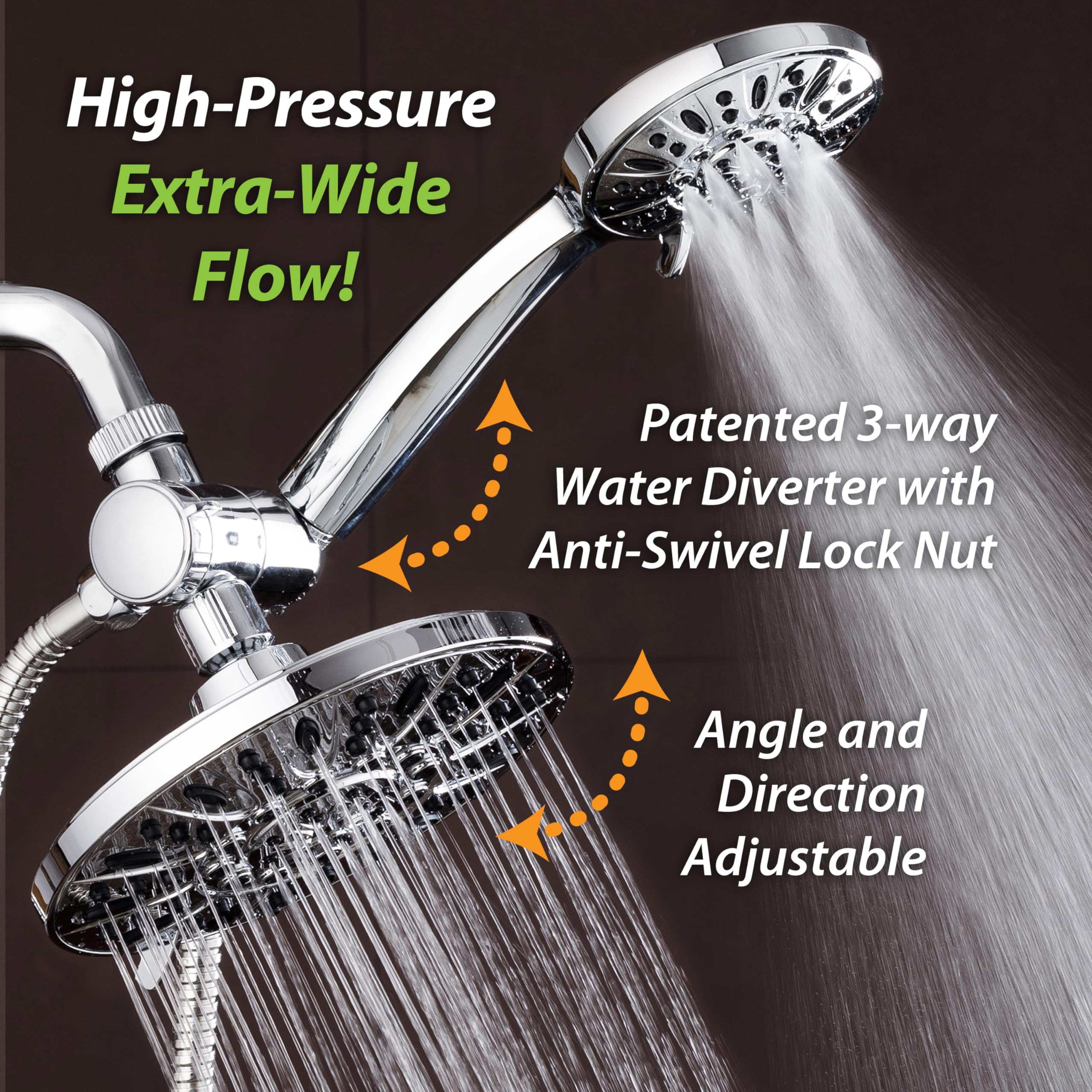 AquaDance reinforced 5ft stainless steel hose with brass nuts for durability