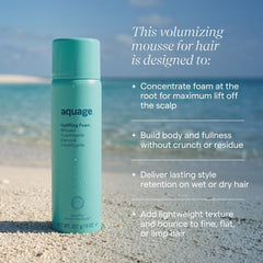 Aquage mousse being applied at roots demonstrating immediate lift